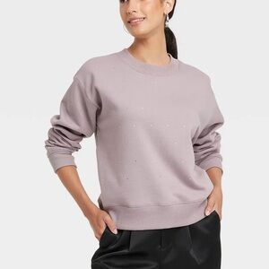 A New Day Women's Lavender Rhinestone Sweater